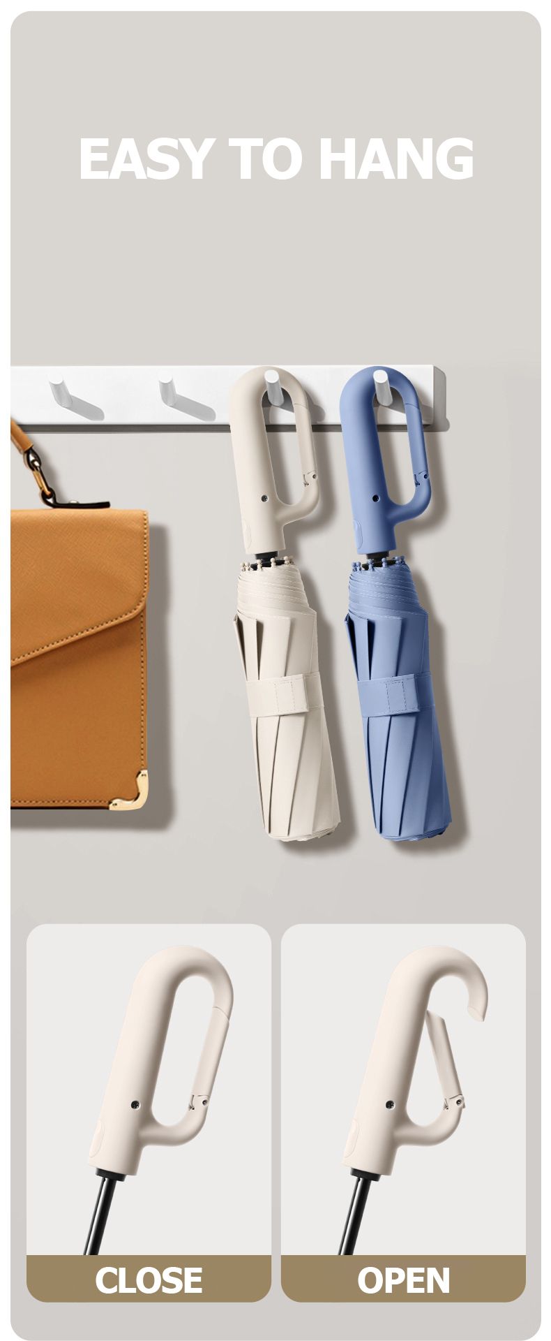 Unisex Safety Reverse Umbrella - UV Protection Reflective_voghion.com
