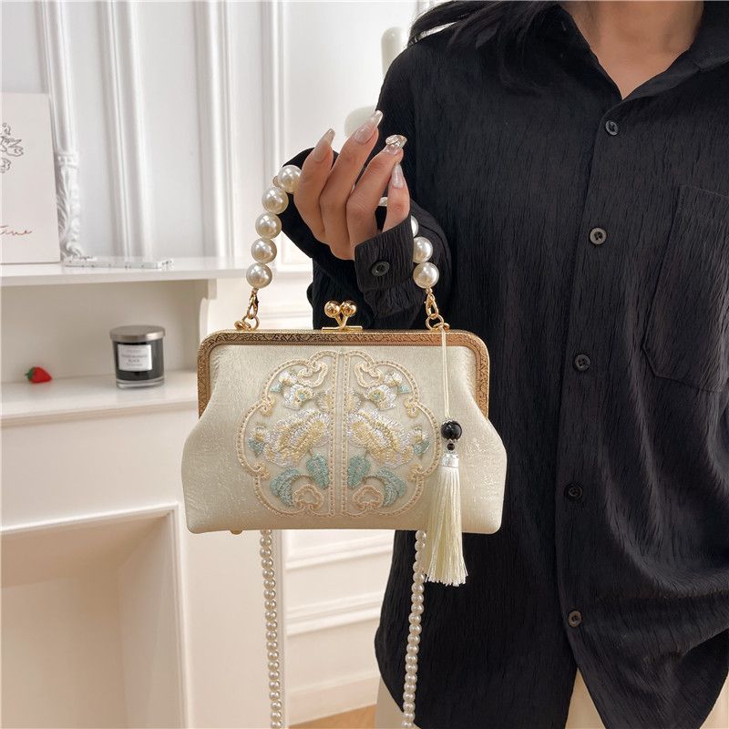 Borsa a mano in stile cinese ricamata Womeg da donna, tracolla singola, cheongsam, regalo da passerella_voghion.com