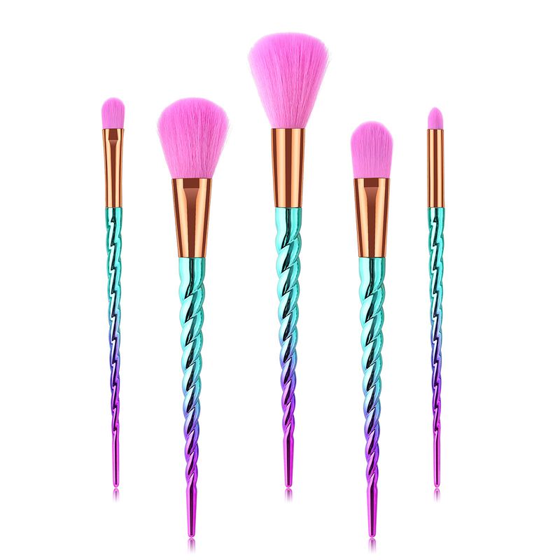 5-teiliges Make-up-Pinselset, Make-up-Tools, Augenset, Lidschattenpinsel, rosa und blauer Farbverlauf, Yuncai GUJHUI_voghion.com