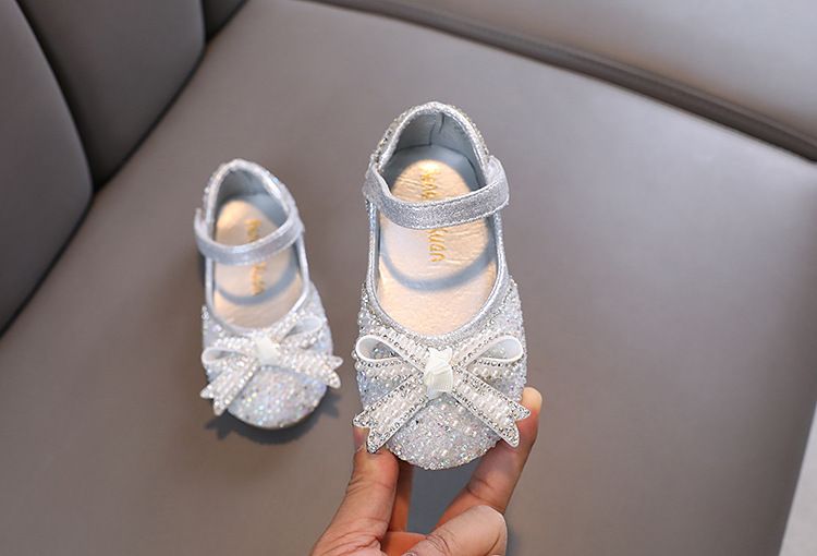 Neu Mädchen Prinzessin Bogen Baby Dance Zeigen Einzelnen Schuh Leder Schuhe Für_voghion.com