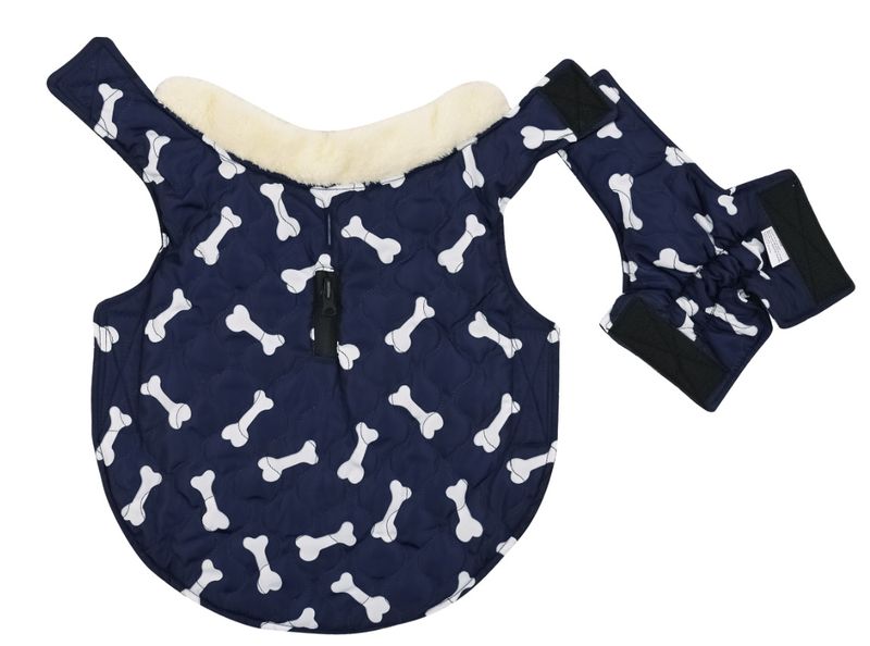 Pocket new pet clothes autumn and winter dog clothes vest cotton coat double sided wearable dog clothes coat clothing_voghion.com