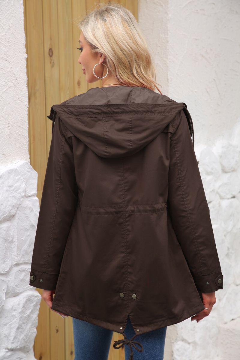 Windjacke aus Baumwolle mit Kapuze für Damen – Übergroßer Freizeitmantel mit Taschen, lange Ärmel, mittellang, reine Farbe, Übergröße (S-4XL)_voghion.com