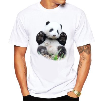 Ongeëvenaarde kwaliteit 2024 Panda Bloemenpatroon Bedrukt Heren T-shirt Los Kort Mouw_voghion.com