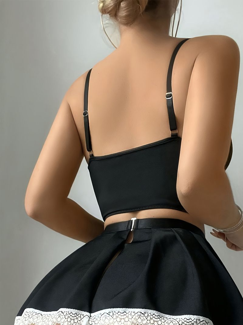 Eros Lab Cross-Border Source Cute Girl Christmas Costume Holiday Tie Cross Strap European And American Sexy Bra Set_voghion.com