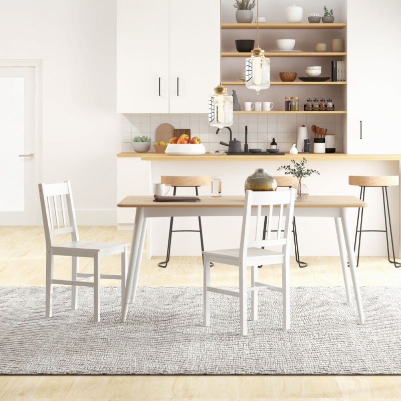Set 2 Esszimmerstühle Küchenstühle Stühle, Massivholz, 41 Cm X 46,5 Cm X 85,5 Cm, Bianco_voghion.com