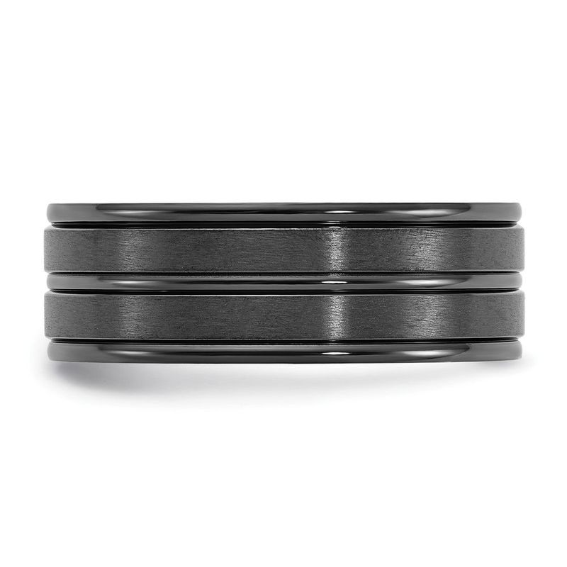 Chisel Titanium Black IP-plated Brushed And Polished 8mm Band_voghion.com