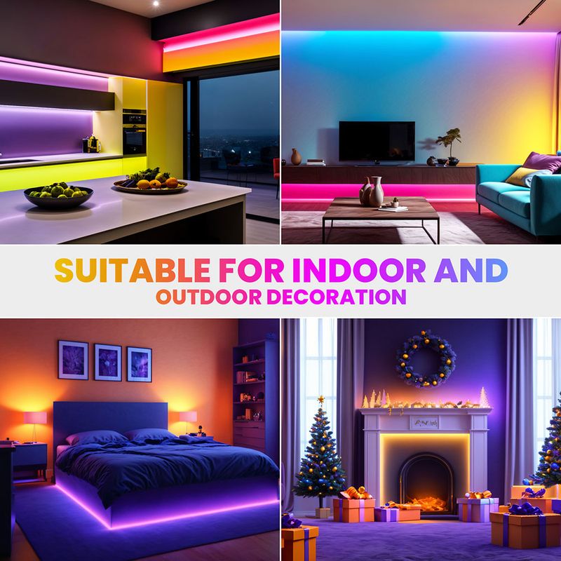 Tira de luces LED de neón RGB 3535 con enchufe europeo, 24 V CC, 5/10/15/20/30 m, sincronización de música con Bluetooth, resistente al agua, para decoración interior y exterior._voghion.com