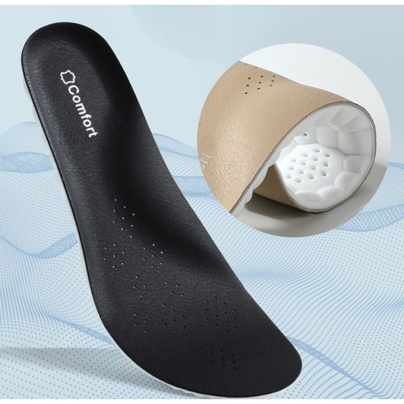 Palmilha 4D Cloud feita de couro de vaca genuíno que absorve o suor, calçados esportivos casuais, confortáveis, respiráveis e odorizantes_voghion.com