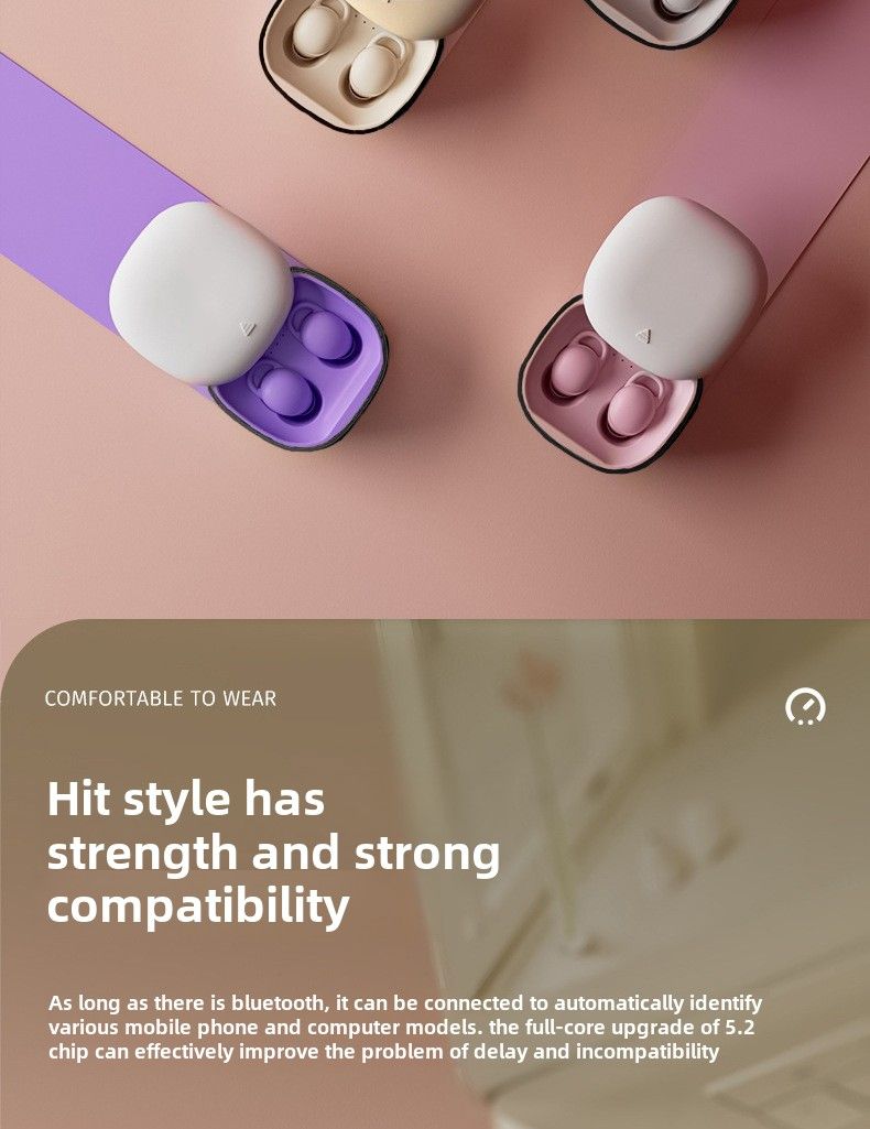 Auricolari wireless YaShoo - Cancellazione del rumore per dormire, connettività Bluetooth, design completamente in-ear, durata della batteria di 4 ore_voghion.com