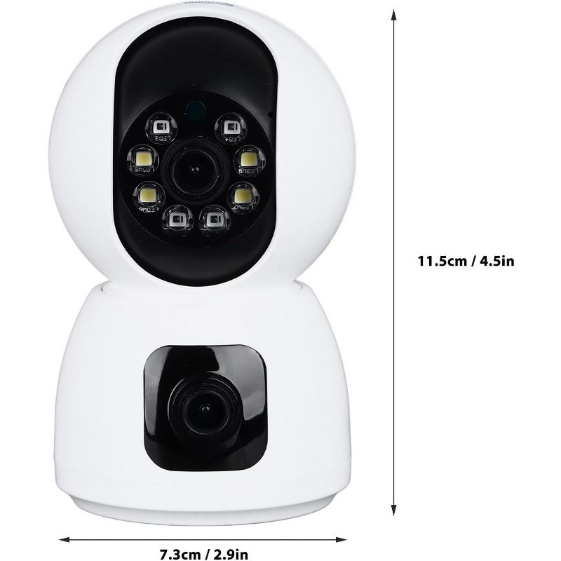 1 sett Dioche sikkerhetskamera 1080P babymonitor med dobbel linse og toveis lyd, fjernovervåking om natten for bredt bruksområde_voghion.com