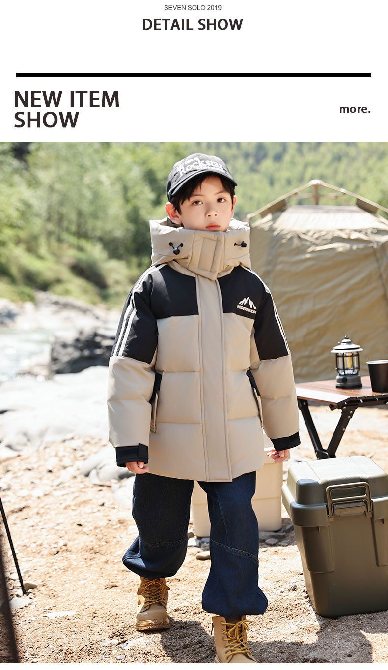 Kids Winter Down Jacket With Hood - Waterproof Windproof Warm Coat For Boys & Girls - Lightweight Soft Shell Outerwear For Outdoor Activities_voghion.com