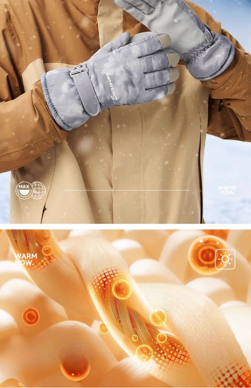 Peak Winter Ski Men, Windproof, Cold-Proof, Fleece-Lined, Thickened, Warm, Touchscreen-Compatible, Outdoor Cycling_voghion.com