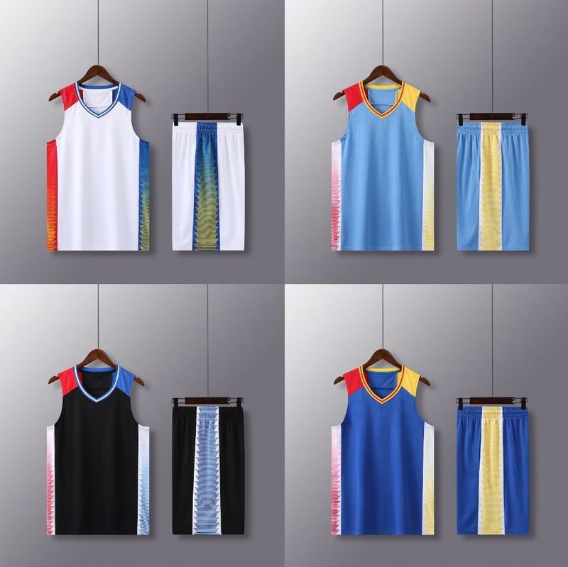 Ensemble de combinaison de basket-ball, maillot imprimé tendance pour hommes, gilet de camp d'entraînement, uniforme d'équipe de compétition étudiante, achat groupé_voghion.com