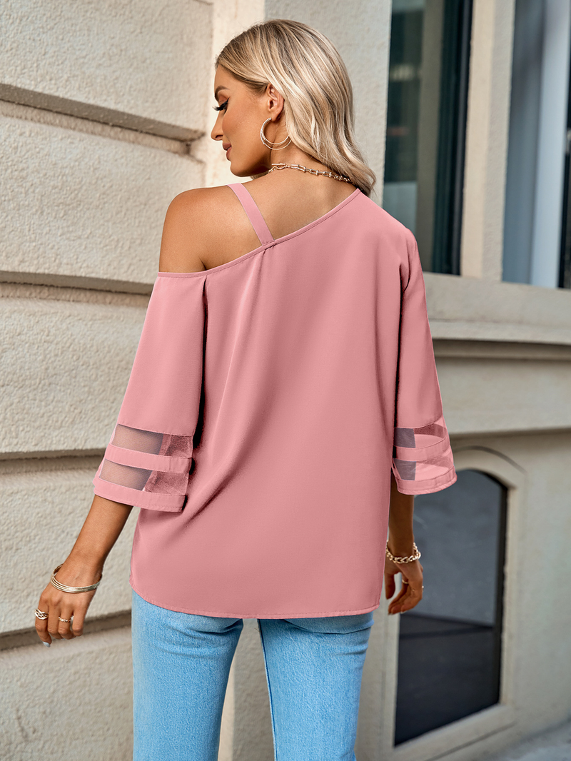 Cappotto monospalla con fibbia in metallo, casual, tinta unita, da donna_voghion.com