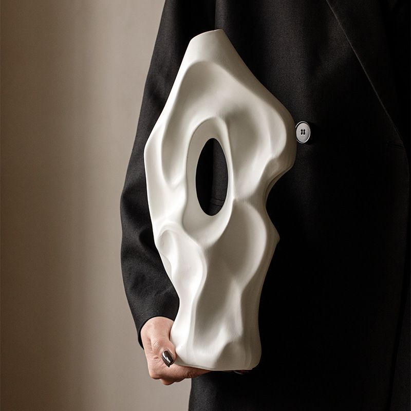 Vintage Floor Ornament Design Sense High-end New Chinese Style Niche Home Simple Ceramic Dried Flower Arrangement Vase_voghion.com