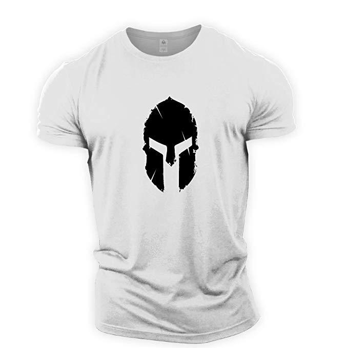 Gym Sport Laufen locker Helm Muster kurzarm lässig bunte T-Shirt_voghion.com