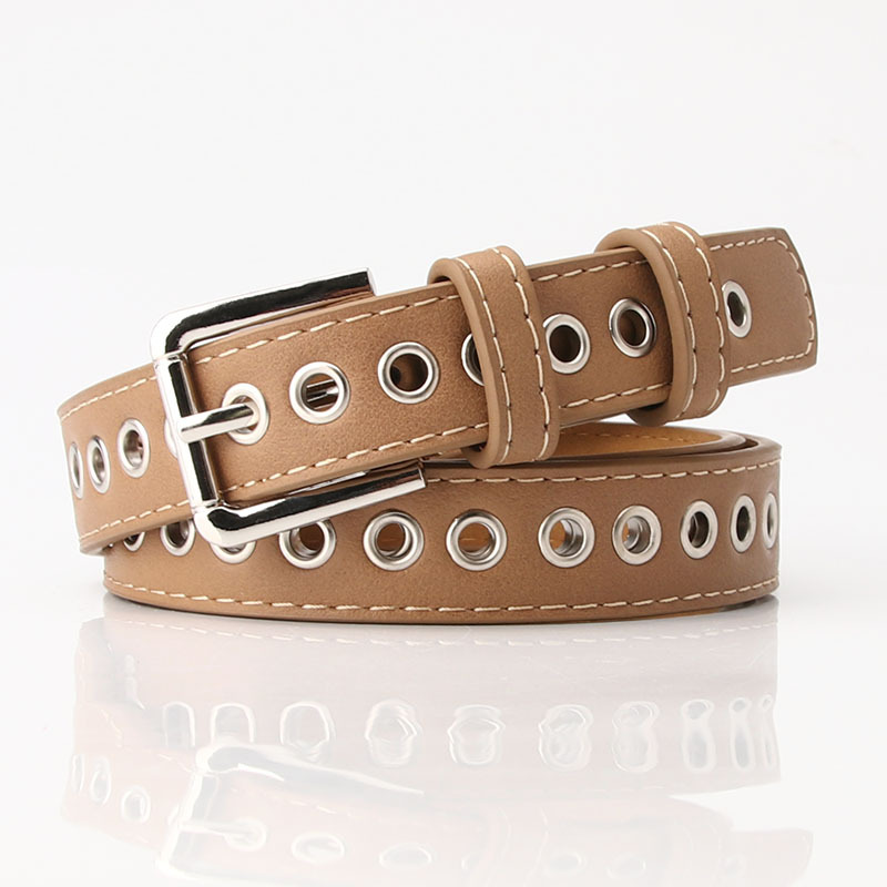 New style metal whole air-eye belt women's belt without punching version versatile fashion hollow decorative belt _voghion.com