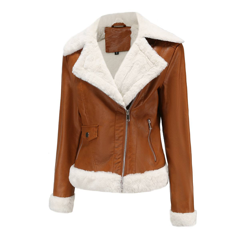 Neue langärmelige warme Reversjacke aus Wildleder für Damen im europäischen und n Pendler-Freizeitstil_voghion.com