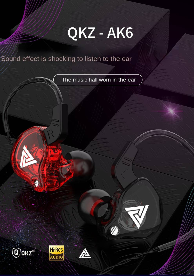 QKZ AK6 è dotato di controllo in-ear in-line con microfono e cuffie multicolori_voghion.com