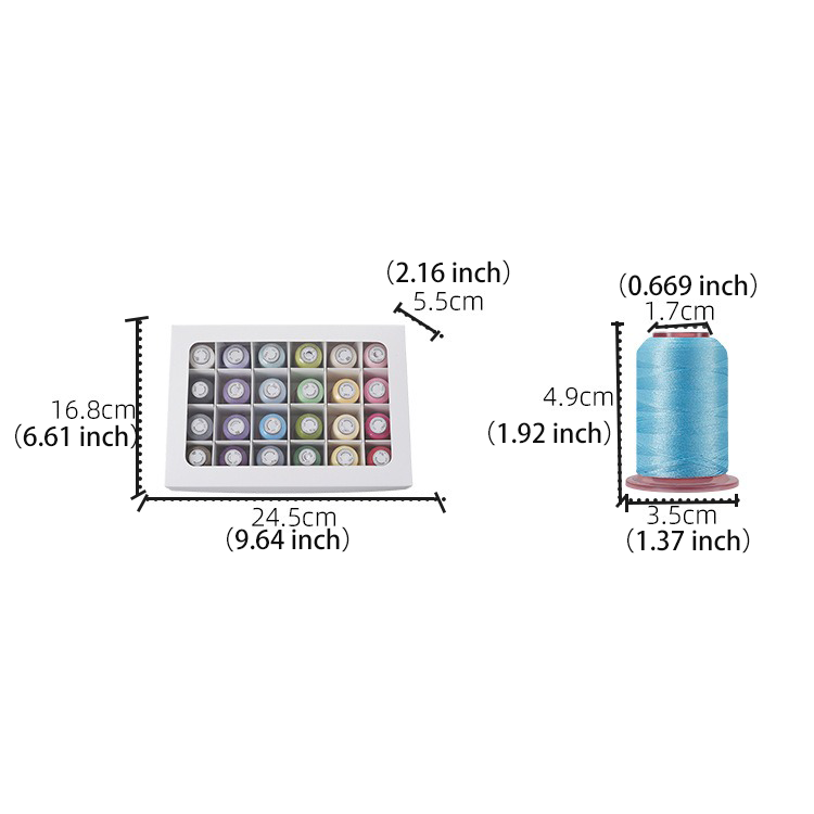 120D550 yards polyester broderitråd Håndbroderitråd 24 farvesæt_voghion.com