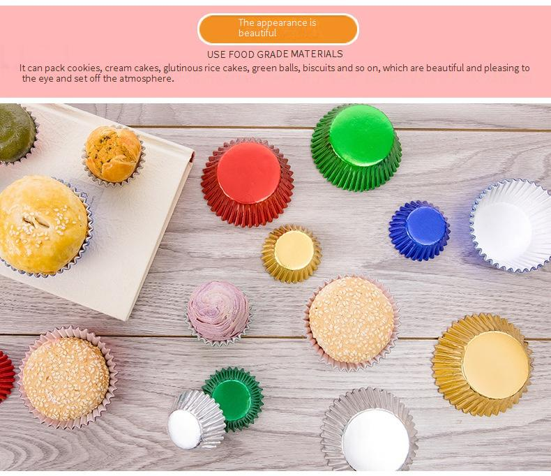 Easter‘s Day Bakeware Cake Paper Tray Cup Cake Paper Cup Gold And Silver Thick Aluminum Foil Oil Proof Snow Cookie Paper Baking Muffin Cup_voghion.com