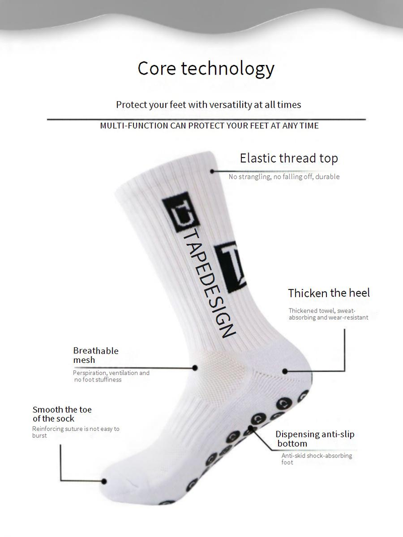 Chaussettes pour femmes, nouvelles chaussettes de football, chaussettes de sport à pois antidérapantes spéciales, chaussettes à fond épais en serviette_voghion.com