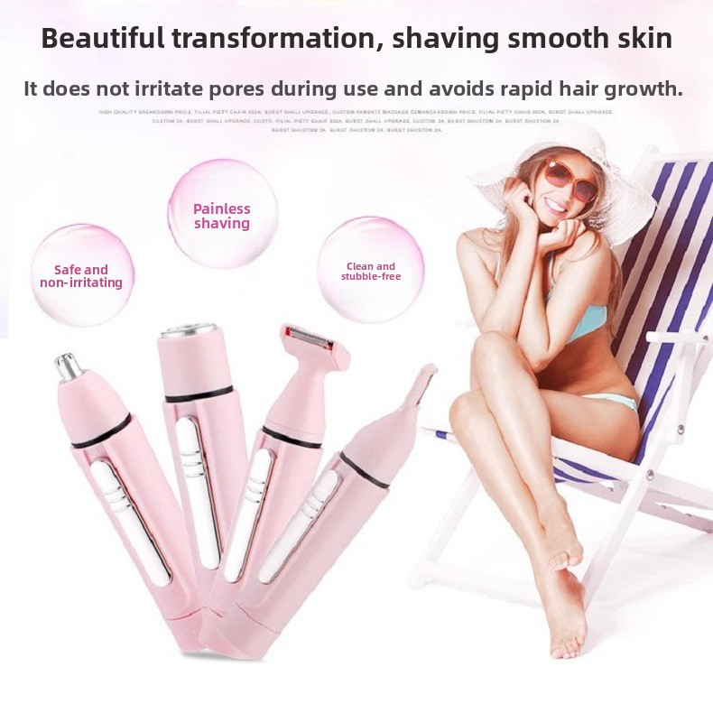 Elektrischer 4-in-1-Bikinihaarschneider für Damen – Multifunktionales Haarentfernungsset mit Präzisionsaufsätzen_voghion.com