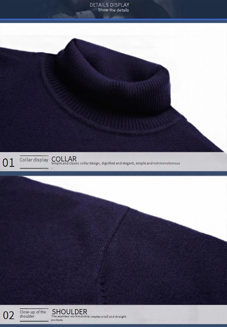 Maglione da uomo con collo alto, caldo maglione invernale in morbida lana, vestibilità comoda, a maniche lunghe, con collo alto._voghion.com