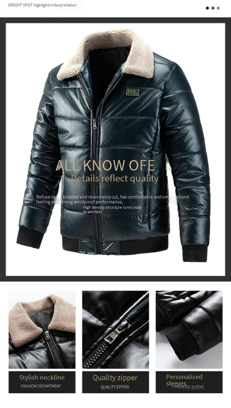Men's Faux Leather Biker Jacket – Sherpa-Lined Winter Coat With Zippered Cuffs (M-5XL, Slim Fit, Anti-Scratch PU, Retro Motorcycle Style)_voghion.com
