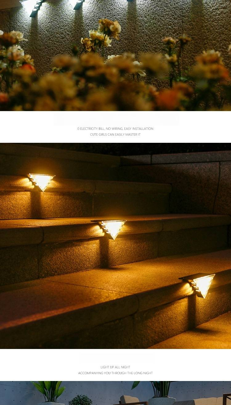 Solarne lampy schodowe, wodoodporne, ogrodowe, LED, do ścieżek, na ściany i tarasy – automatyczne włączanie/wyłączanie, opcja ciepłego/białego światła_voghion.com