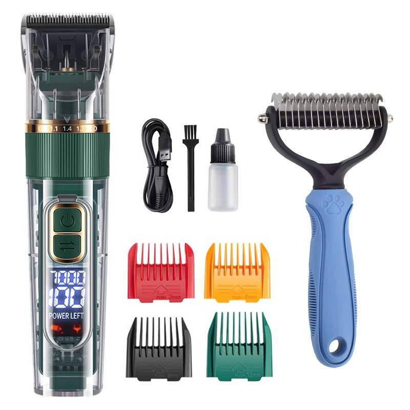 Professional Cordless Pet Grooming Clipper With Ceramic Blade - Quiet & Safe Trimmer For Dogs & Cats - Multiple Attachments For Full Grooming Kit_voghion.com