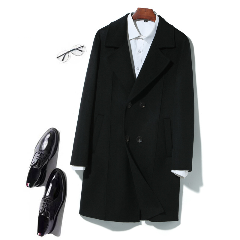 Men’s Double-Breasted Wool Peacoat – 100% Pure Wool British-Style Trench Coat– Casual Long Coat For Autumn & Winter_voghion.com