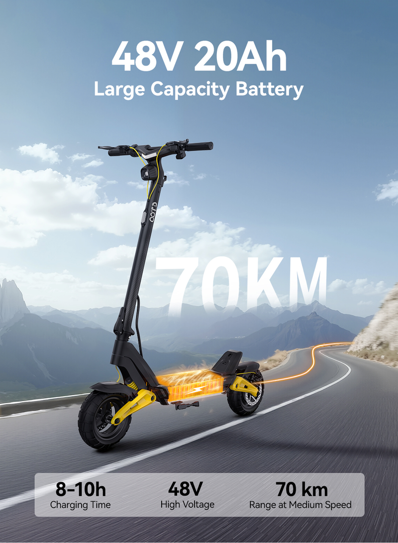 OOTD S10 10" Katlanır Elektrikli Scooter 1400W Motor 48V 20Ah Pil_voghion.com