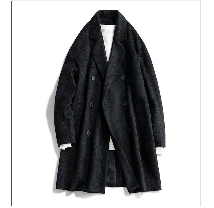 Men's Slim Fit Long Coat With Hood - Casual Solid Color Trench Coat For Spring & Autumn - Lightweight Polyester Blend Jacket For Urban Commute_voghion.com