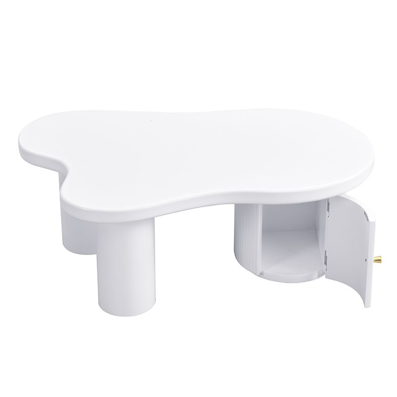 Table basse asymétrique avec rangement, design élégant et durable pour salon et bureau_voghion.com