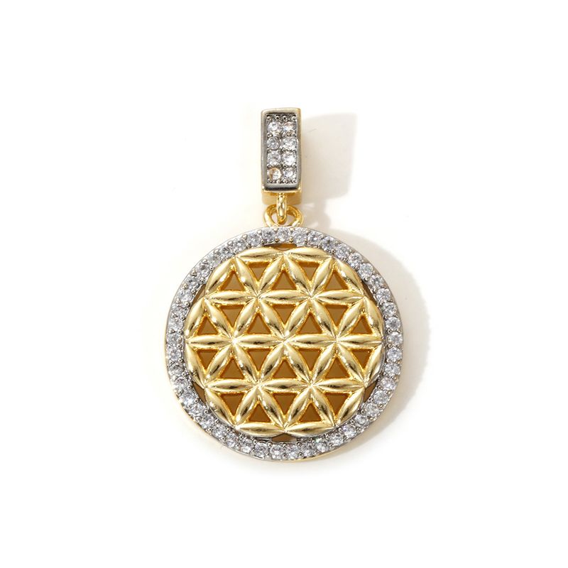 Aurora Atelier 1-teiliger Messinganhänger, 18 Karat vergoldet, Sonnenblumenstern-Motiv, Mikropavé-Fassung mit klaren Zirkonia, ideal für die Schmuckherstellung (DIY-Halsketten)._voghion.com