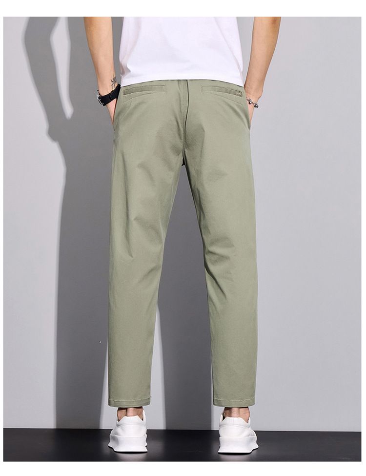 Men's Clothing Summer Nine Points Casual Pants Men's Fashion New Elastic Straight Boys' Trousers Slim Fit Pants Men_voghion.com
