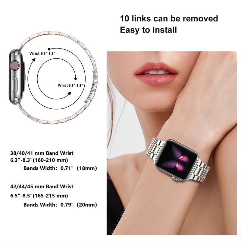 Mjukt fodralband för iwatch 10 46 mm 42 mm metallarmband klockband för Iwatch 10 9 8 Ultra 49 mm 44/45 mm rostfritt stål Correa_voghion.com