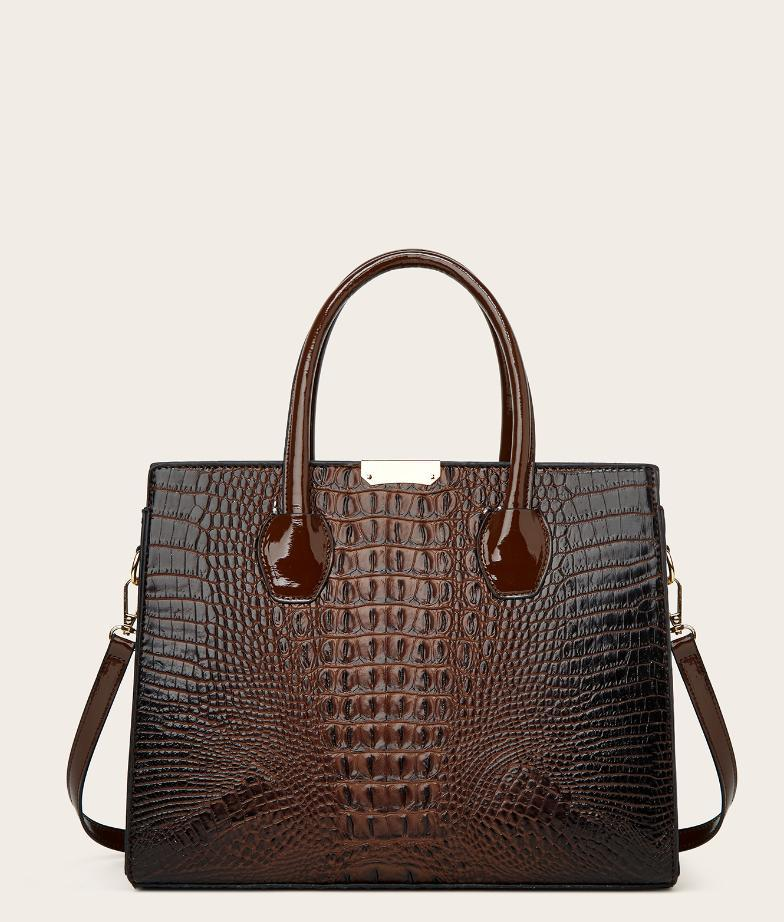 Women's Shoulder Bags Fashion Crocodile Texture Gradient Three-piece Set Large Capacity Single Shoulder Crossbody Tote Bag_voghion.com