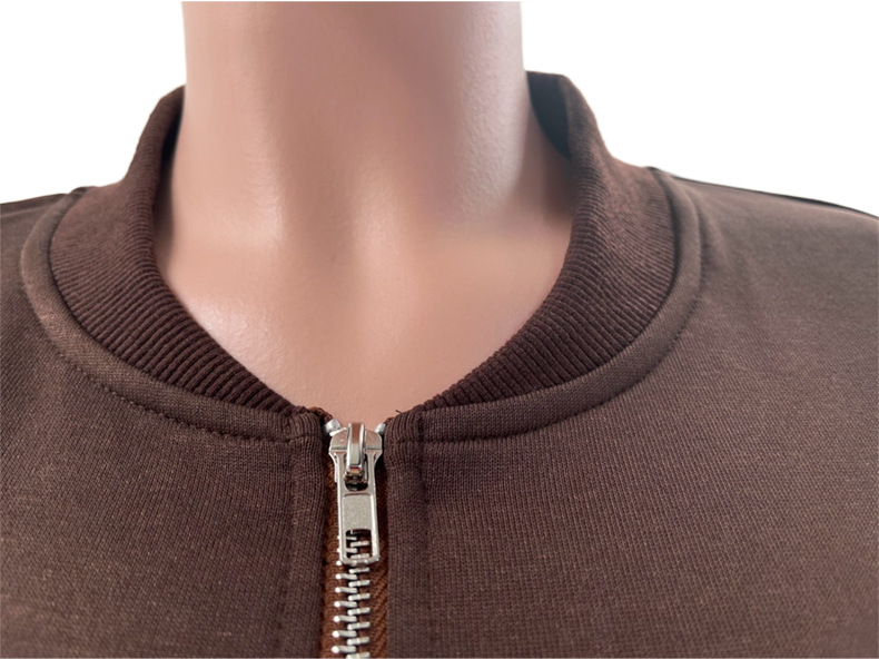 Women's Clothing Autumn and winter new solid color zipper cardigan sweatshirt women's fashion casual straight pants suit_voghion.com