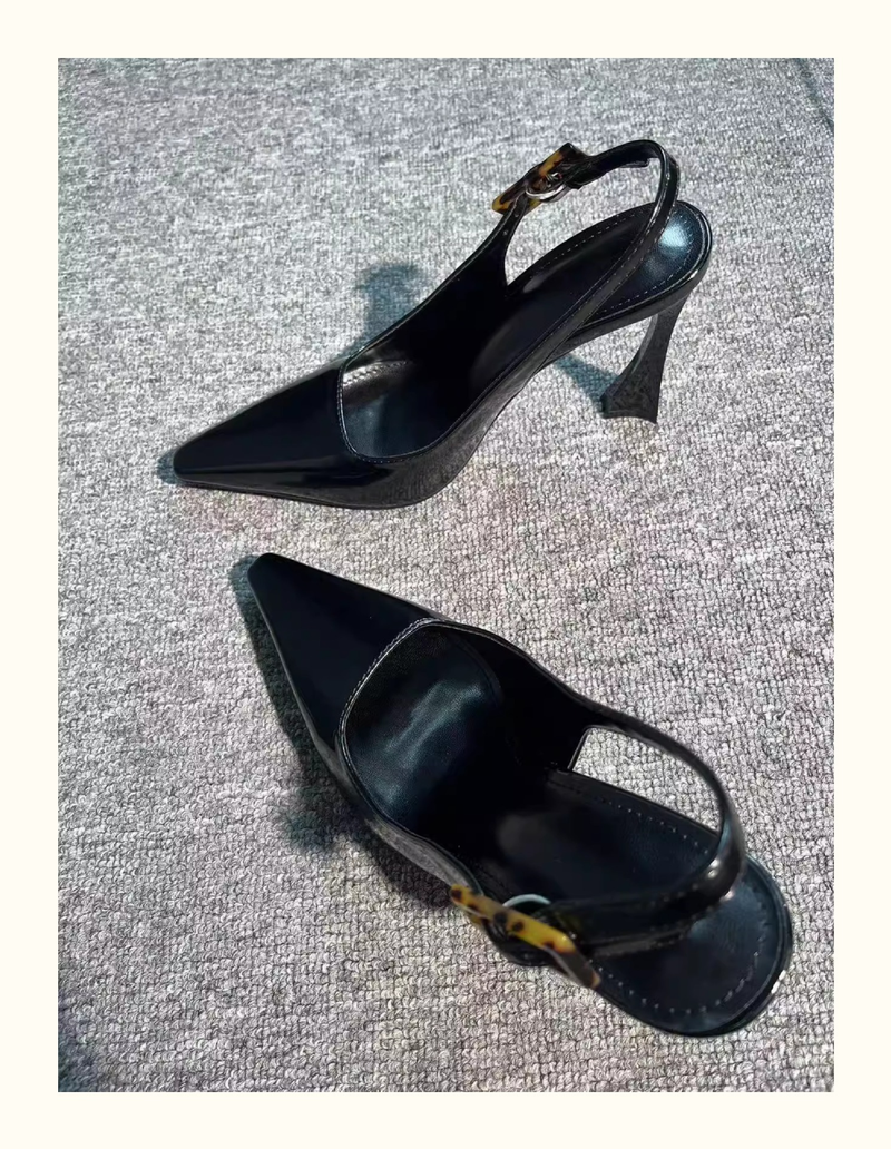 Park Caiying Rose-Toe-Sandalen für Frauen 2024 Frühling neue spitze Zehenrückseite leere Schuhe Lackleder Stiletto sexy High Heels_voghion.com