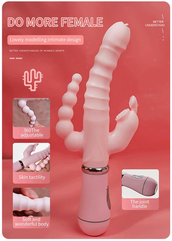 3 in 1 vibratore del coniglio del dildo impermeabile USB ricaricabile magnetico giocattoli del sesso del clitoride anale per le donne Coppie Negozio 22_voghion.com