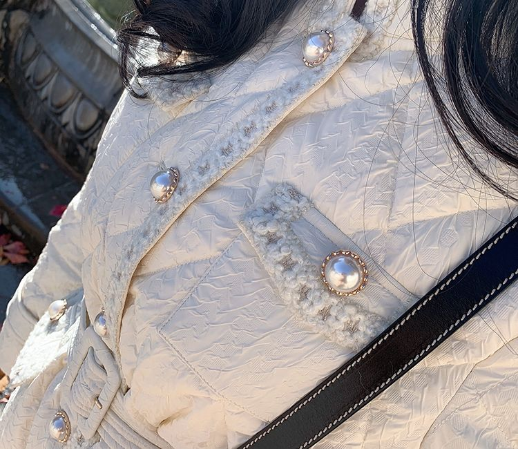 Xiaoxiangfeng Down For Women's Autumn And 2023 New Korean Version Slim Fit Knee Length Cotton Jacket Winter Coat_voghion.com