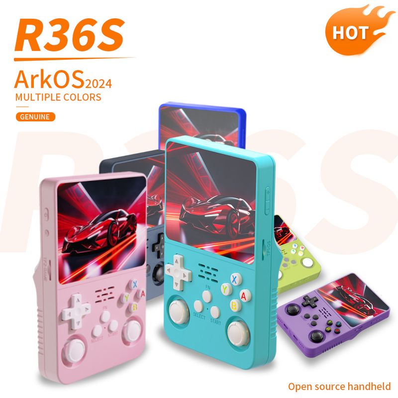 R36S Multi Color Jauna atvērtā pirmkoda divu sistēmu konsole arkādes nostalģiska palmu spēle_voghion.com