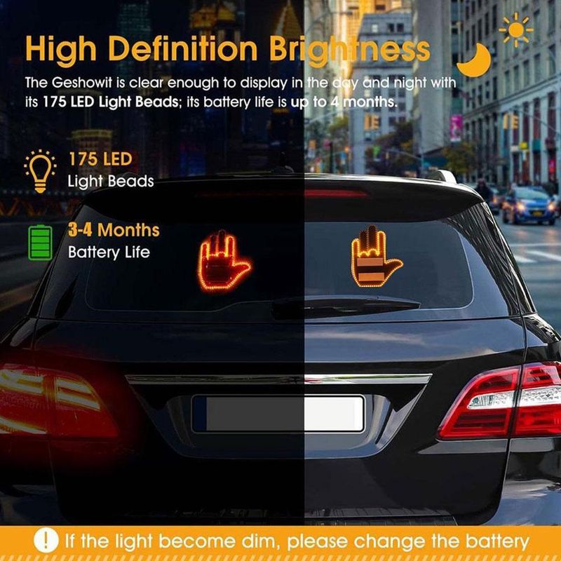Auto Fanger Geste Auto Montéiert Multifunktionell Warnung Anti-Kollisioun Schwanz Luuchten, Interaktiv Palm Luuchten_voghion.com