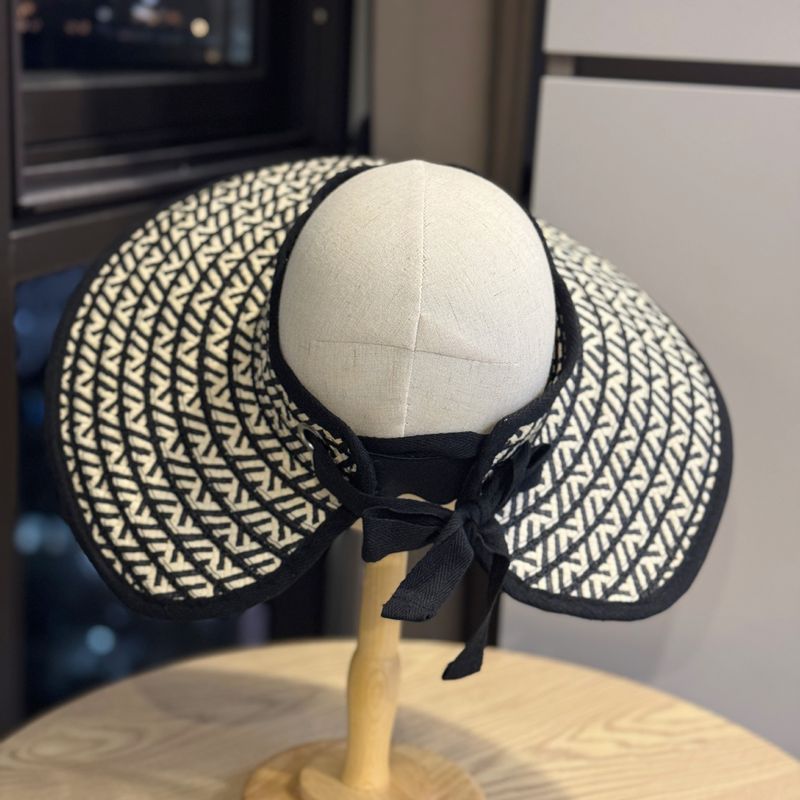 Chapéu de palha dobrável para férias na praia, para mulheres, novo chapéu de sol com aba larga, verão 2024_voghion.com