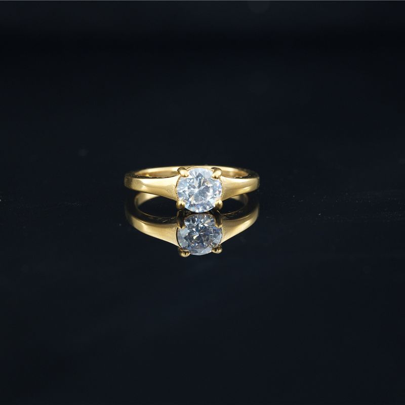 Anello in acciaio al titanio con moissanite e diamanti, stile coreano, per donna, semplice ed elegante, regalo di nozze_voghion.com