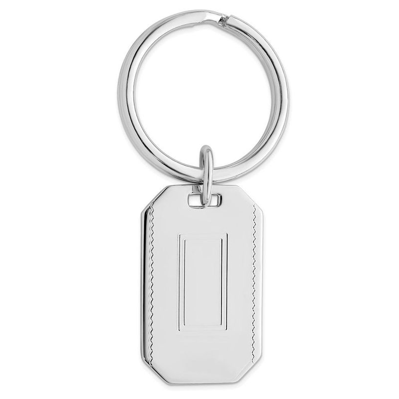 Rhodium-plated Kelly Waters With Engraveable Area Key Ring_voghion.com