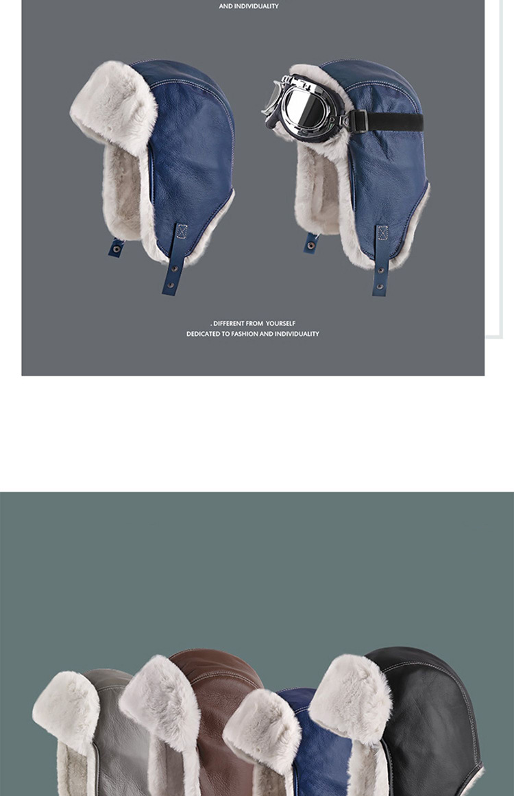 Cappello da pilota retrò Lei Feng da uomo invernale da ciclismo all'aperto più cappello di protezione per le orecchie in pile Berretto da sci ispessito nord-est_voghion.com