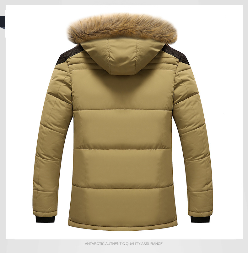 Vīriešu apģērbu polsterēta jaka ar vilnas polsterētu jaku vīriešu gara brīva silta polsterēta jaka_voghion.com